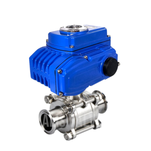 3 pc 2 way tc end electric ball valve